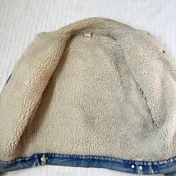 Vintage 70’s Levi's Red Tab Men's Sherpa Lined Denim Jean Jacket | Size L - Picture 2 of 7